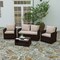 Merrick Lane Atlas 4 Piece Patio Set Contemporary Loveseat, 2 Chair and Coffee Table Set with Back Pillows and Seat Cushions